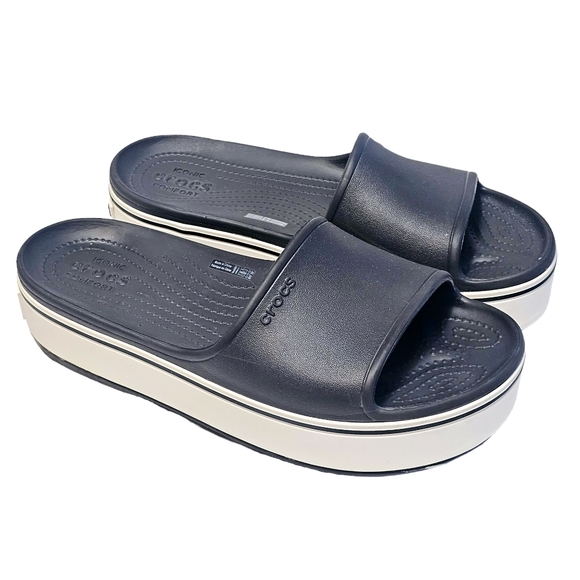 CROCS Shoes - Crocs Crocband Iconic Comfort Chunky Platform Slides Sandal Women's 11/ Men's 9